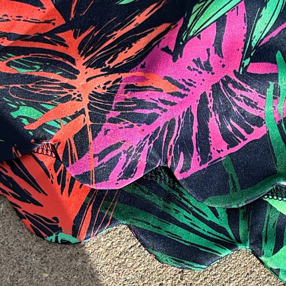 Lady Hagen Tropical Print Mini Skirt - Green, Pink, Red - Picture 2 of 6